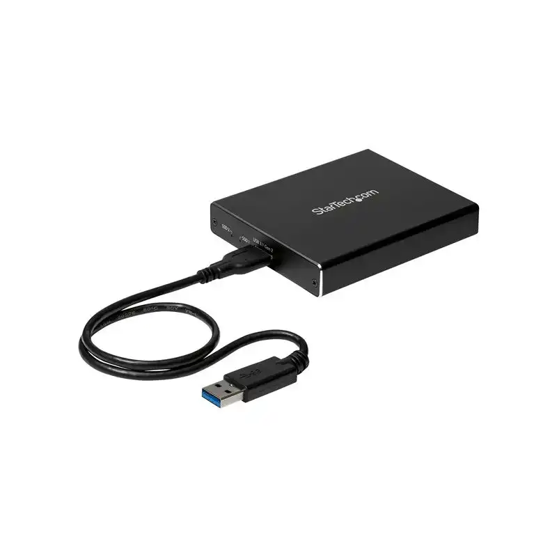Boîtier USB 3.1 2x SSD - USB-A et USB-C - Aluminium - Baie de stockage flash - 2 Baies - USB 3.1 (... (SM22BU31C3R)_1