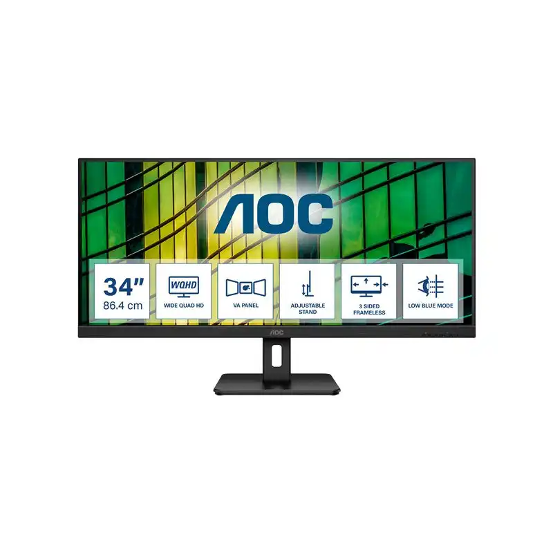 AOC Essential-line - BK - Écran LED - 34" - 3440 x 1440 WQHD @ 100 Hz - VA - 300 cd - m² - 4000:1 - 4 m... (U34E2M)_1